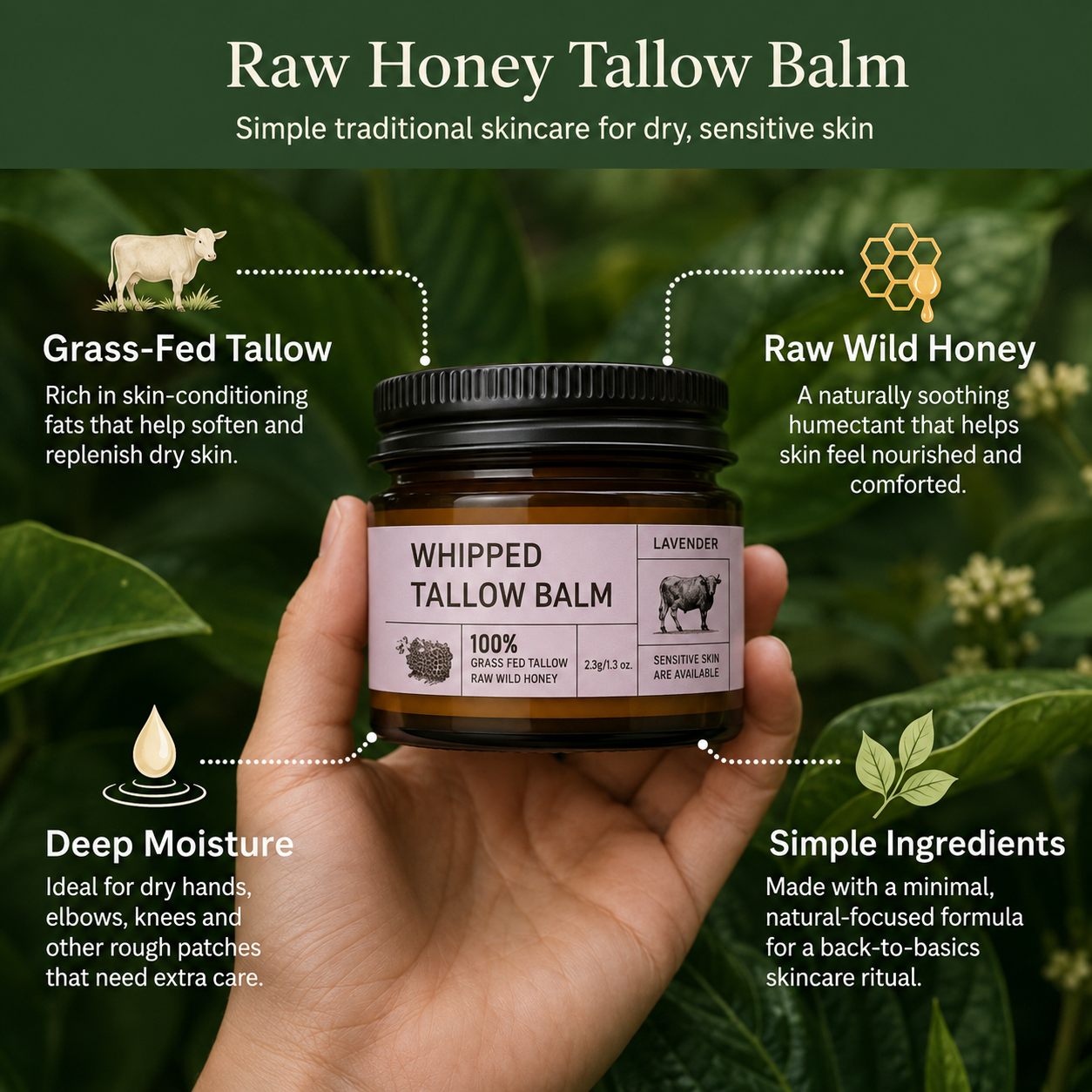 Raw Honey Beef Tallow Balm
